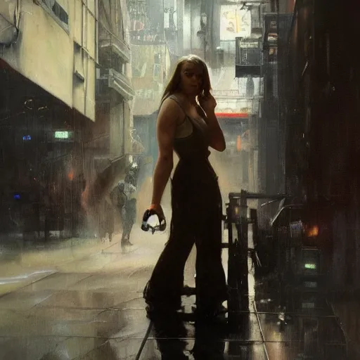 Prompt: florence pugh, hyperrealistic full figure, bladerunner street alley, art of elysium by frank frazetta and by jeremy mann and by alphonse mucha, fantasy art, photo realistic, dynamic lighting, artstation, full figure poster, volumetric lighting, very detailed face, 4 k, award winning