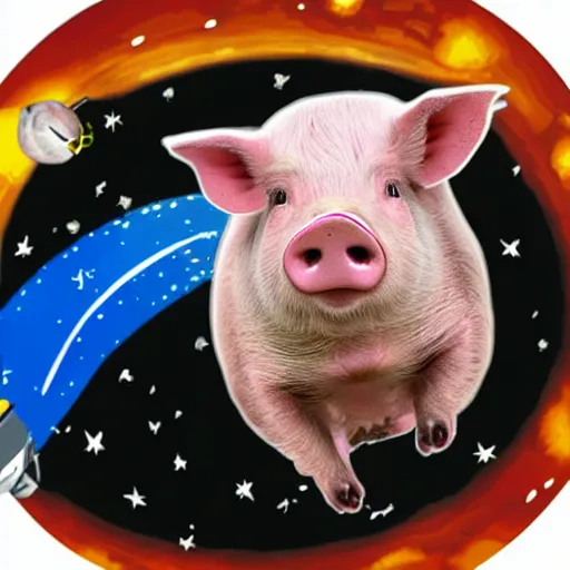 Prompt: pigs in space but with elon musk