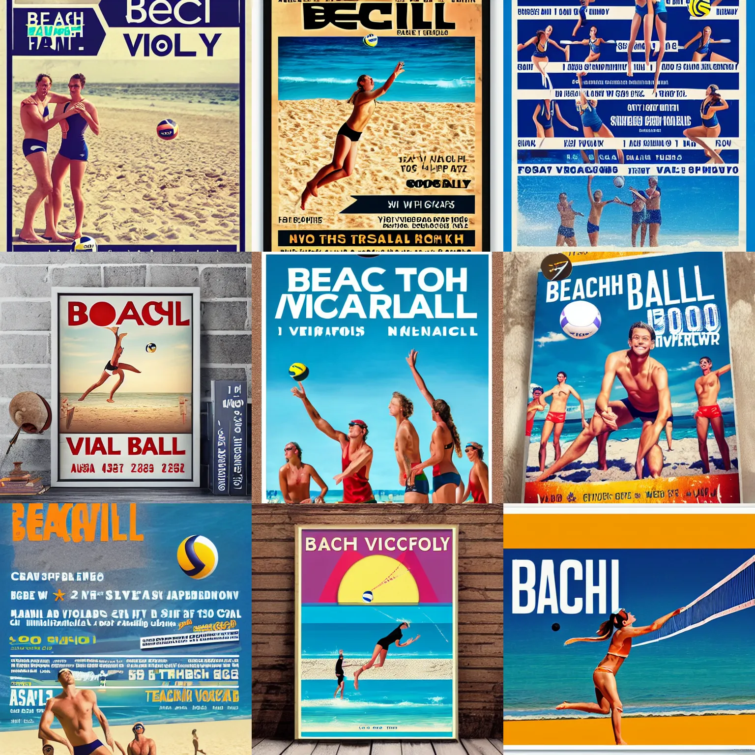 Prompt: beach volleybal poster