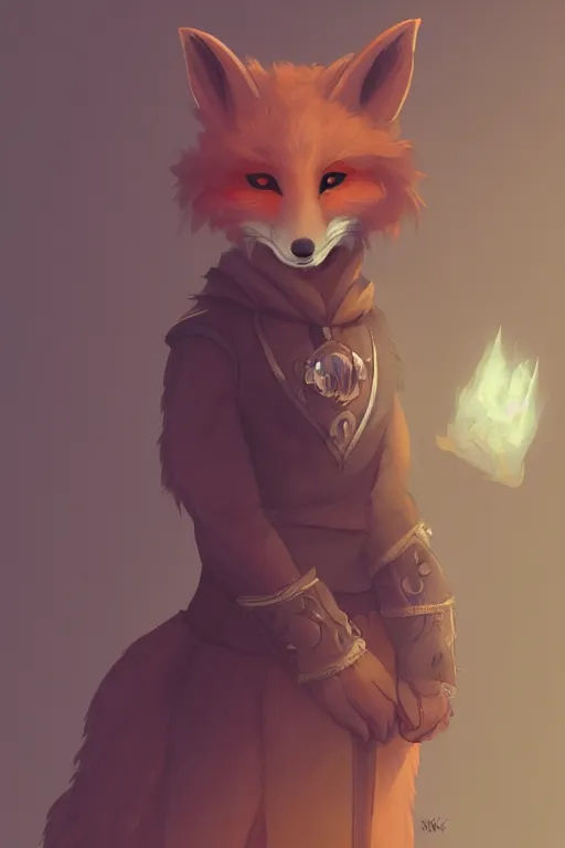 Image similar to an anthropomorphic medieval fox with a fluffy tail, backlighting, trending on artstation, digital art, furry art, trending on furaffinity, fantasy art, by kawacy