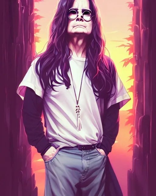 Image similar to ozzy osborne, portrait shinkai makoto studio ghibli studio key hideaki anno sakimichan stanley artgerm lau rossdraws james jean marc simonetti elegant highly detailed digital painting artstation pixiv