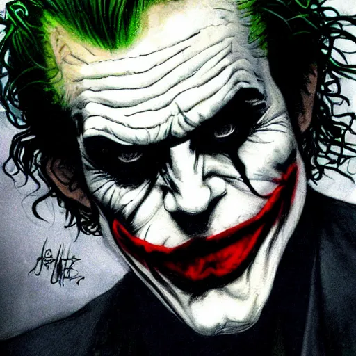 Image similar to the joker drawn by ben templesmith