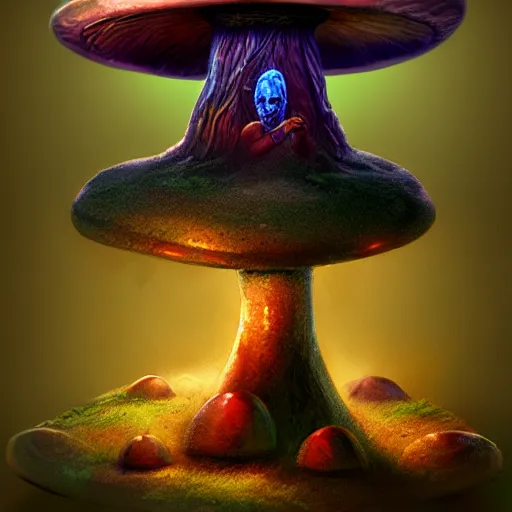 Prompt: Magic mushroom becomes human by concept art, detailed, magical, 3D HD Resolution