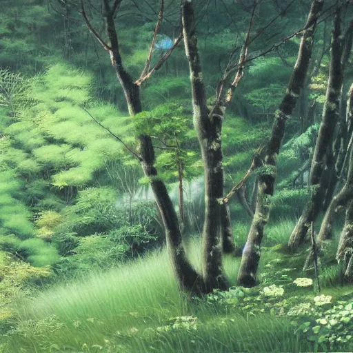 Prompt: kazuo oga painting, forest