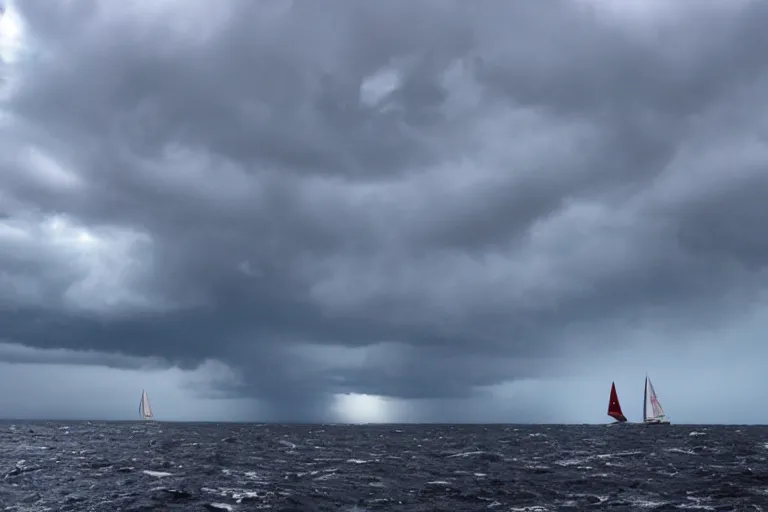 Image similar to sailing off into the storm