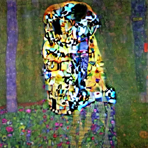 Image similar to men and women frolicking in a solarpunk utopia painting by gustav klimt