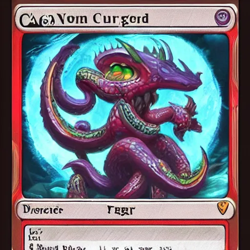 Prompt: cute naga, hearthstone card art