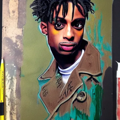 Image similar to playboi carti painted by abney park 4 k detailed super realistic