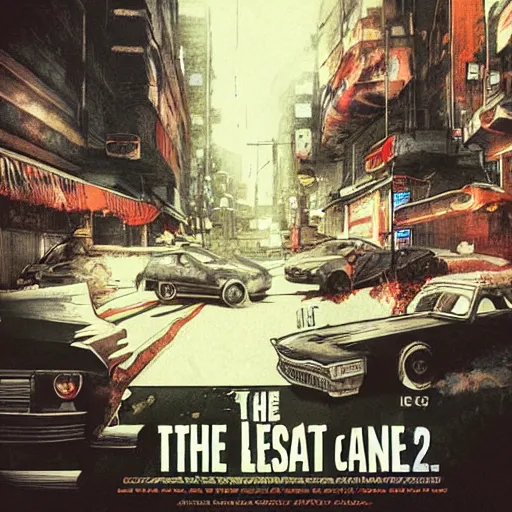 Image similar to The Last Car, game poster printed on playstation 2 video game box , Artwork by Akihiko Yoshida, cinematic composition