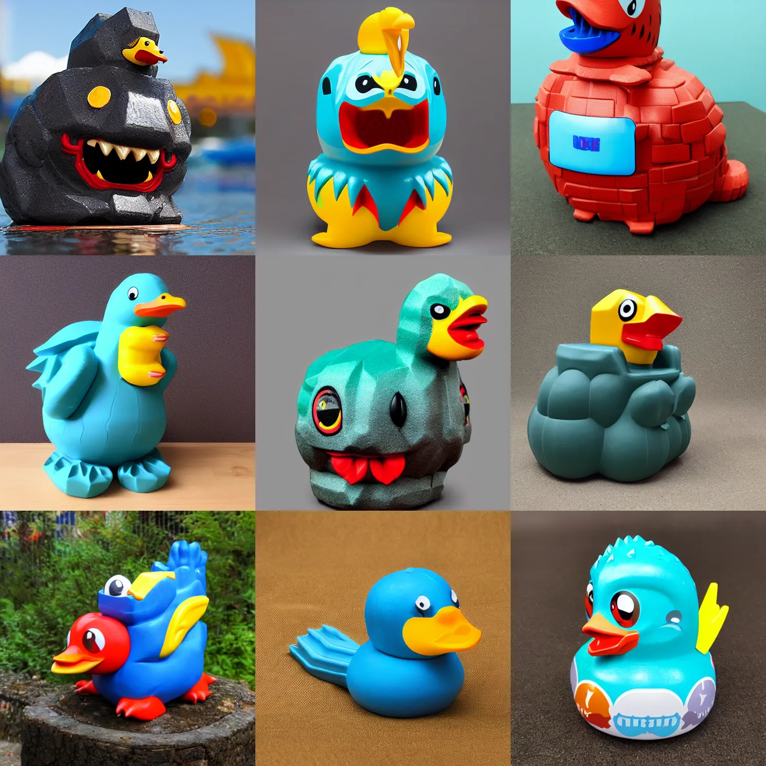 Prompt: kaiju rubber ducky