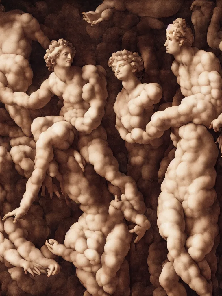 Image similar to fragrance advertising campaign sculpted by michelangelo