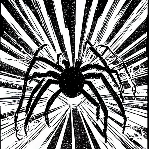 Prompt: spider cryptid, comic book art style