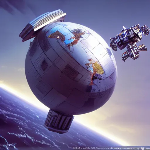 Image similar to atlas holding the world as an i robot by mario feng and john berkey, ray tracing, master shot, octane render, 8 k, ultra hd, perfect light