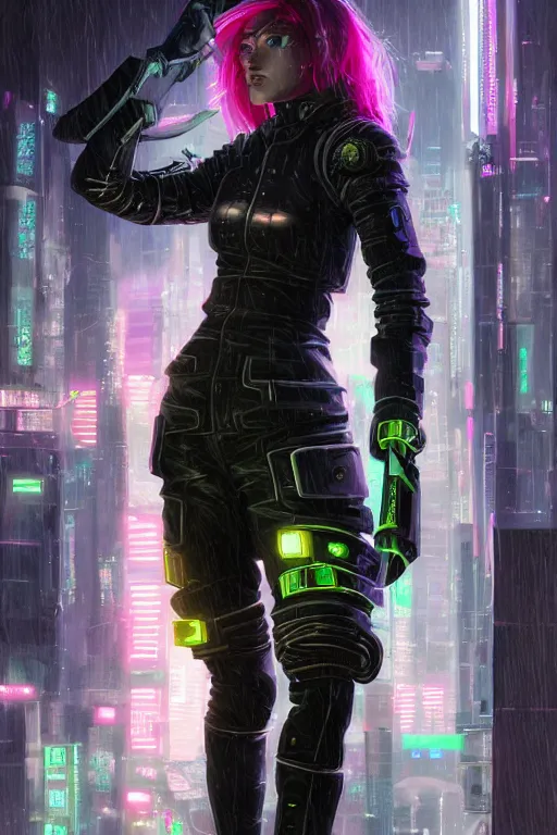 Image similar to portrait futuristic confidence cyberpunk young female Musketeer, in futuristic stormy heavy snowy tokyo rooftop cyberpunk night, ssci-fi, fantasy, intricate, very very beautiful, elegant, neon light, highly detailed, digital painting, concept art, human anatomy, soft light, hdri, smooth, sharp focus, illustration, art by tian zi and craig mullins and WLOP and alphonse mucha