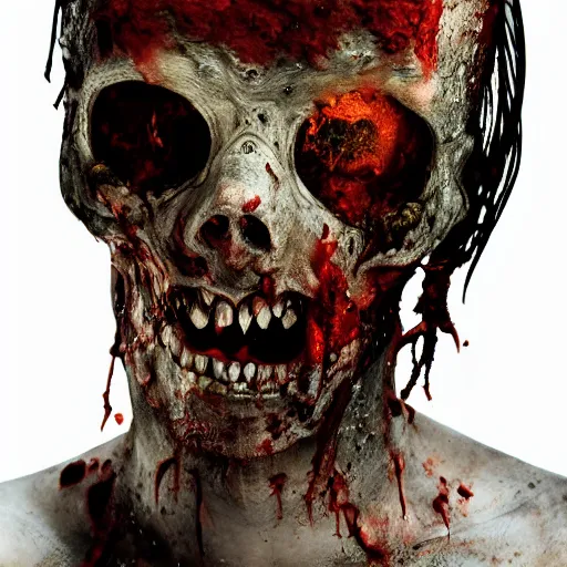 Prompt: exploding zombie head, high definition photography, professional