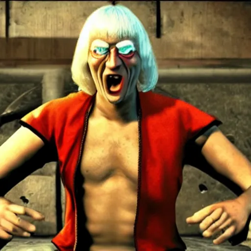 Prompt: jimmy savile as mortal kombat goro, unreal engine, realistic,