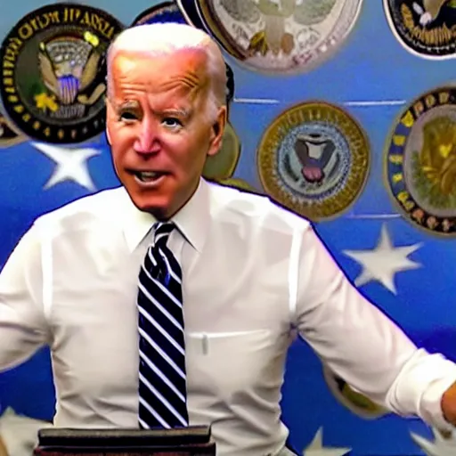 Image similar to joe biden as the pogchamp emote, photo