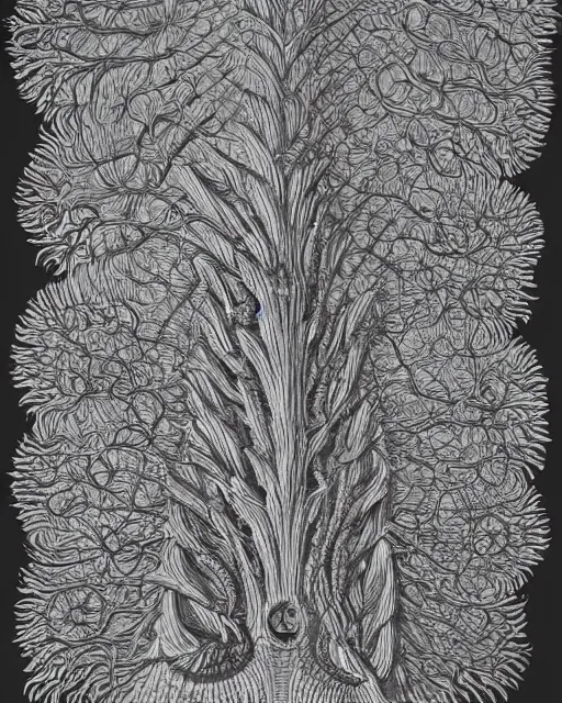 Prompt: Escherichia coli, close up details, drawn by Ernst Haeckel,