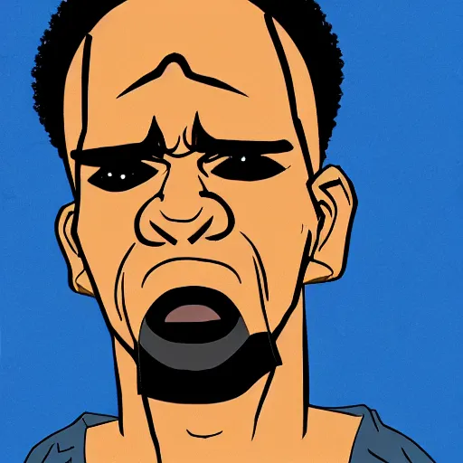 Prompt: a despondent 52 year old black man, in the style of the boondocks, highly detailed