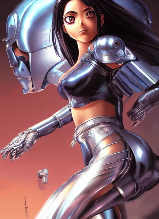 Image similar to ( battle angel alita ) manga cover, by stanley artgerm lau