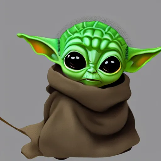 Image similar to Baby Yoda by Jeszika Le Vye, trending on artstation, hyperdetalied,