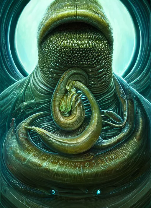 Prompt: elon musk as slimy mollusk, anthropomorphic character, drool, concept art, intricate, elegant, highly detailed, digital painting, artstation, wallpaper, smooth, sharp focus, illustration, art by h. r. giger and artgerm and greg rutkowski and alphonse mucha