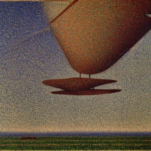 Prompt: an airship by Georges Seurat