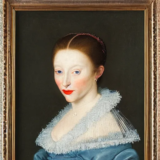 Prompt: Portrait of a woman with ice blue eyes, by Jan Brueghel the Elder