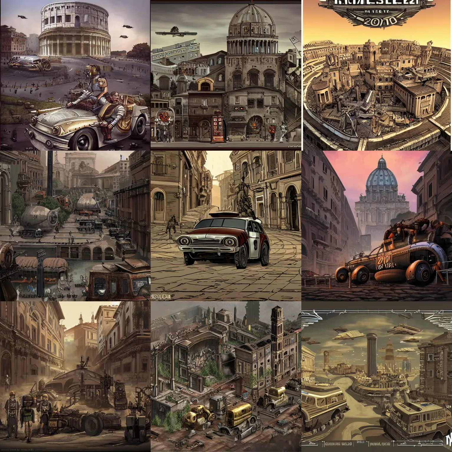 Rome in the year 2 0 7 7 in dieselpunk style stable diffusion openart