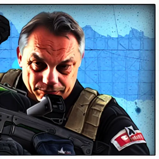 Image similar to Viktor Orban as a Counter-Terrorist in CSGO