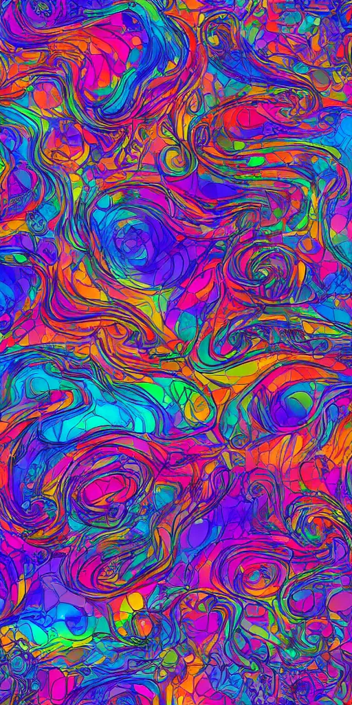 Prompt: abstract colorful visionary magical dreamscape realm wallpaper pattern, by gibert williams, trending on artstation