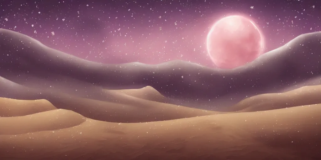 Image similar to desert with sky with stars pixiv, rule of thirds, award winning, moody