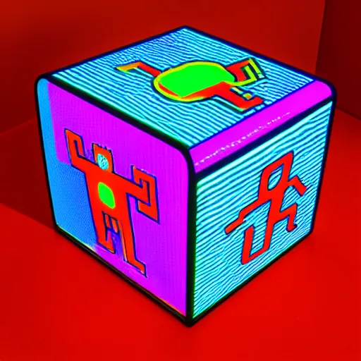 Prompt: synthwave photorealistic russian port curve covey cube neutron patio, by keith haring and jeff koons and georgia o'keefee, lowbrow, cyberpunk, an american propaganda
