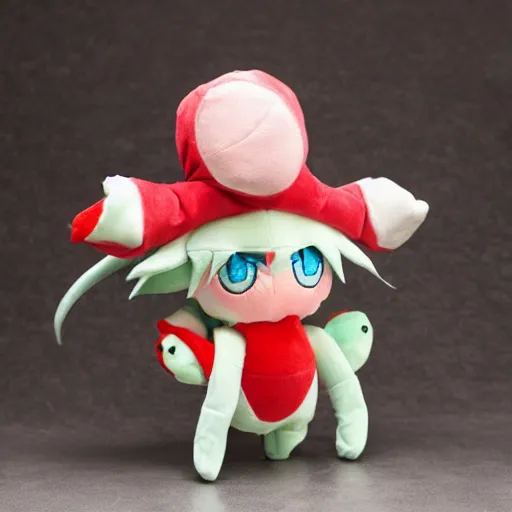 Image similar to cute fumo plush of the party trickster who deals random crits 99% of the time, anime girl