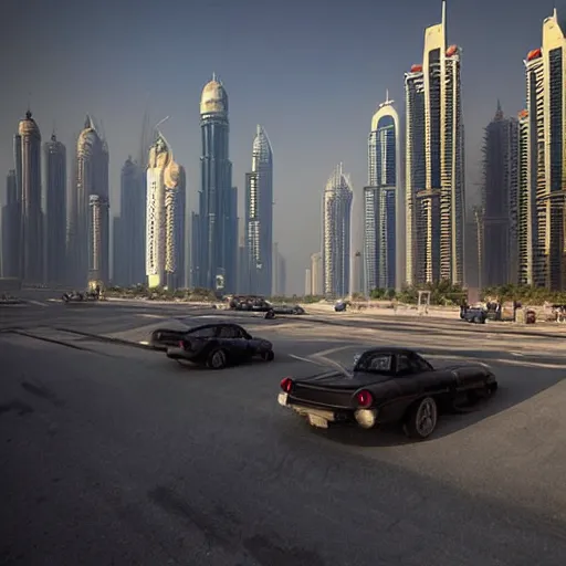 Image similar to gta : dubai, by jacub rozalski