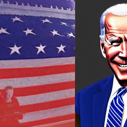 Prompt: joe biden as duke nukem