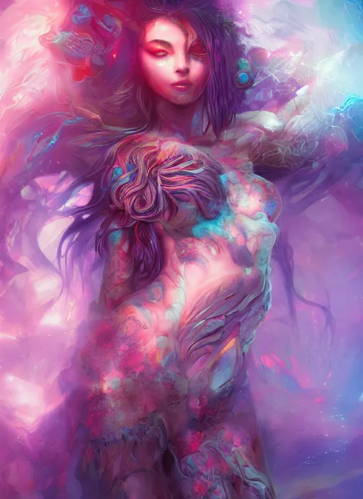 Image similar to dreamscape, female, ross tran, vivid colors, anatomical, highly detailed sculpture, intricate detailed, ommatidia, 8 k, cinematic atmosphere, post - processing