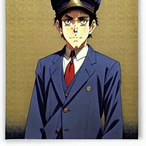 Image similar to anime detective joseph goebbels by hasui kawase by richard schmid