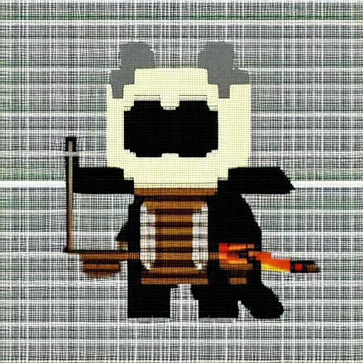 Prompt: raccon in pixel art