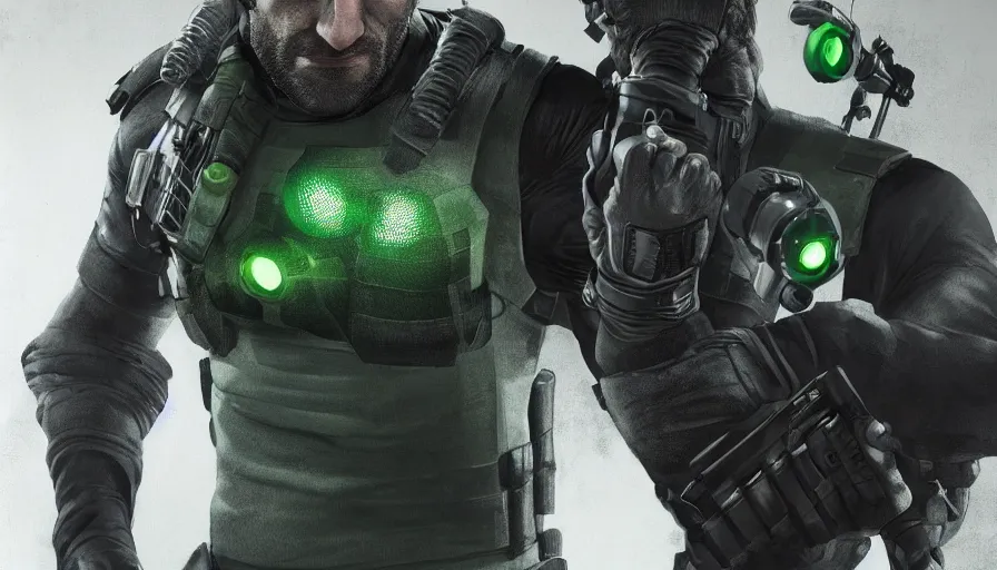 Image similar to jon bernthal is sam fisher from splinter cell, hyperdetailed, artstation, cgsociety, 8 k