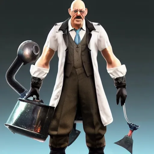 Image similar to the incredible dr. pol in final fantasy vii remake, bald with white mustache, character render, full body shot, highly detailed, in game render