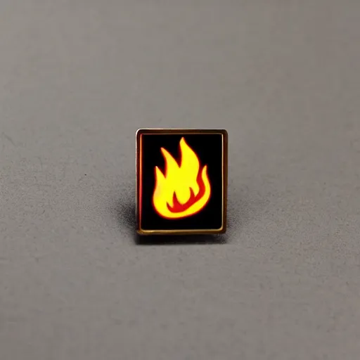 Image similar to a photo of a retro 1 9 8 0 s minimalistic clean fire flames enamel pin, beautiful cinematic light, behance