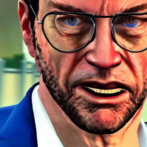 Image similar to a photo of mariano rajoy as a gta 5 character,