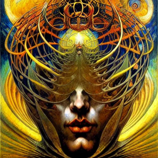 Image similar to Divine Chaos Engine by Karol Bak, Jean Delville, William Blake, and Vincent Van Gogh