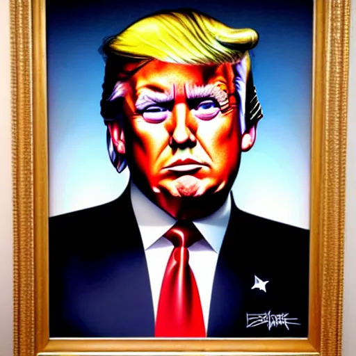 Image similar to portrait of donald trump in the style jason edmiston