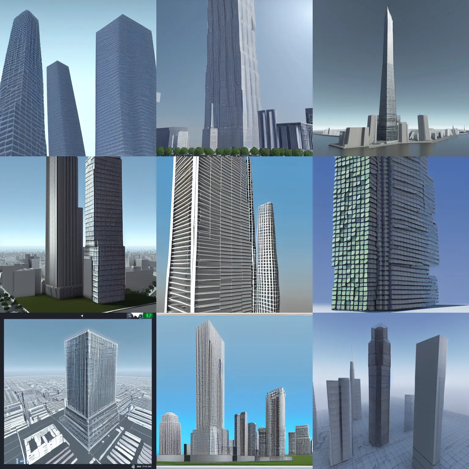 Prompt: computer generated 3 d vertices representing an extremely tall skyscraper, high detail