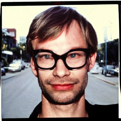 Image similar to jeffrey dahmer in hollywood street, polaroid photo, perfect photo, photo pinterest