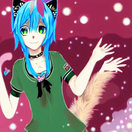 Image similar to Megpoid gumi as a cat girl