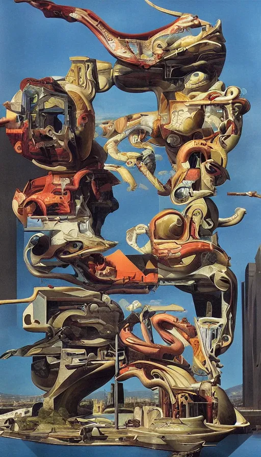 Image similar to maximalist surrealism by di chirico
