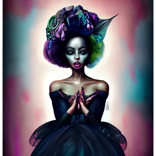 Prompt: portrait of a black woman inspired by Natalie Shau, Anna dittmann,pretty make up, bold, self confidence, high detail,cinematic